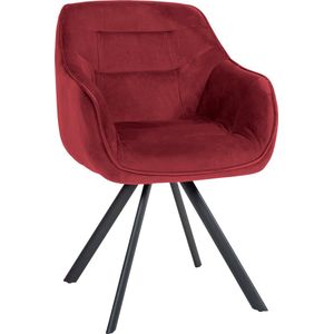 CLP Eetkamerstoel Russel - Velvet bordeauxrood - 321366