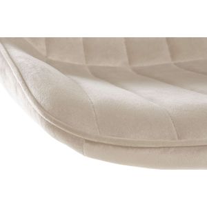 CLP Toni Barkruk - Met rugleuning - Verstelbaar - Velvet - Fluweel - chroom/creme