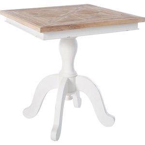 CLP Eettafel Grasby I compacte keukentafel van hout I Shabby Chic stijl, kleur: natuur/wit