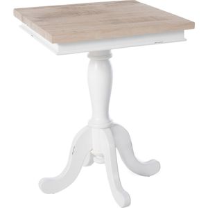 CLP Goa Bijzettafel - Side table - Salontafel - Massief hout - natura/wit 70 cm