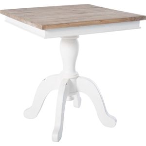 CLP Goa Bijzettafel - Side table - Salontafel - Massief hout - natura/wit 50 cm