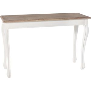 CLP Balto Consoletafel, bijzettafel met massief houten plaat, dressoir voor hal en woonkamer, dressoir in shabby chic, kleur: natuur/wit