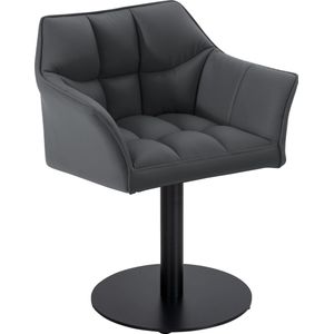 CLP Damaso Loungestoel - Binnen - Met armleuning - Eetkamerstoel Metaal frame - grijs Kunstleer