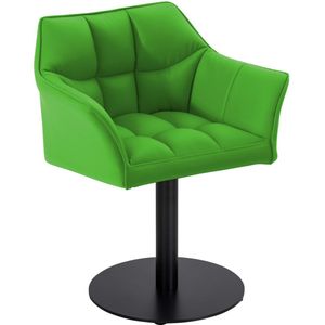 CLP Damaso Loungestoel - Binnen - Met armleuning - Eetkamerstoel Metaal frame - groen Kunstleer
