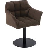 CLP Damaso Loungestoel - Binnen - Met armleuning - Eetkamerstoel Metaal frame - bruin Stof