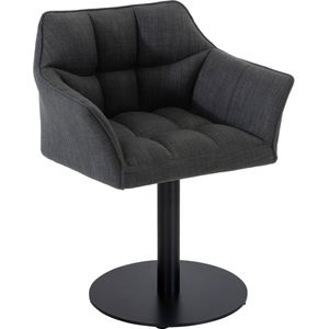 CLP Damaso Loungestoel - Binnen - Met armleuning - Eetkamerstoel Metaal frame - donkergrijs Stof