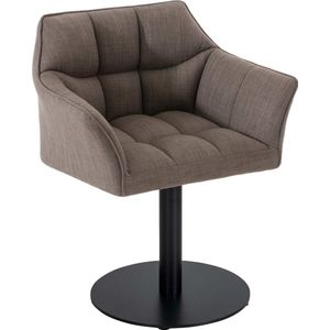 CLP Damaso Loungestoel, eetkamerstoel met kunstlederen bekleding, stof, vilt of fluweel, zwart metalen frame, kleur: grijs, materiaal: stof