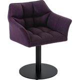 CLP Damaso Loungestoel - Binnen - Met armleuning - Eetkamerstoel Metaal frame - purper Stof