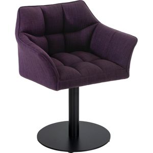 CLP Damaso Loungestoel - Binnen - Met armleuning - Eetkamerstoel Metaal frame - purper Stof