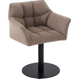 CLP Damaso Loungestoel - Binnen - Met armleuning - Eetkamerstoel Metaal frame - terrabruin Stof