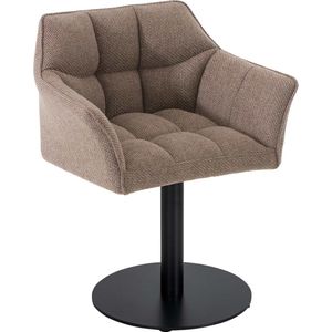 CLP Damaso Loungestoel met kunstlederen bekleding, stof, vilt of fluweel, zwart metalen frame, kleur: terrabruin, materiaal: stof