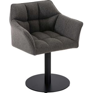 CLP Damaso Loungestoel met kunstlederen bekleding, stof, vilt of fluweel, zwart metalen frame, kleur: titaniumgrijs, materiaal: stof