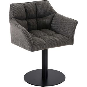CLP Loungesessel Damaso I Esszimmerstuhl Mit Kunstleder-, Stoff-, Filz- Oder Samtbezug I Lounger Mit Schwarzem Metall-Gestell