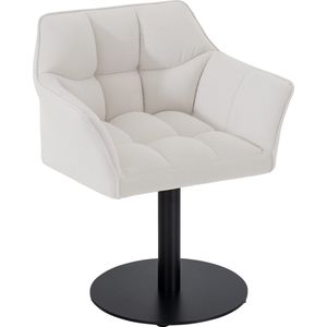 CLP Damaso Loungestoel - Binnen - Met armleuning - Eetkamerstoel Metaal frame - wit Stof