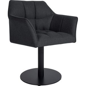 CLP Damaso Loungestoel - Binnen - Met armleuning - Eetkamerstoel Metaal frame - antraciet Vilt