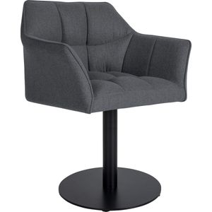 CLP Damaso Loungestoel - Binnen - Met armleuning - Eetkamerstoel Metaal frame - grijs Vilt