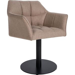 CLP Damaso Loungestoel - Binnen - Met armleuning - Eetkamerstoel Metaal frame - taupe Vilt