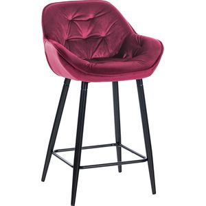 CLP Barkruk Gibson fluweel, gevoerde balstoel met voetensteun, zithoogte 76 cm, kleur: lila