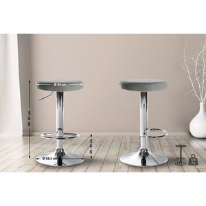 CLP Barkruk Ponte fluwelen overtrek I in hoogte verstelbare stoel, kleur: grijs, framekleur: chroom