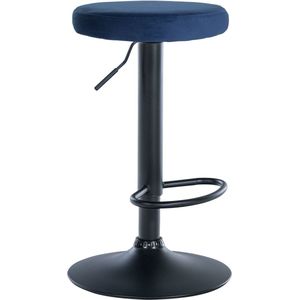 CLP Barkruk Ponte fluwelen overtrek I in hoogte verstelbare stoel, kleur: blauw, framekleur: zwart