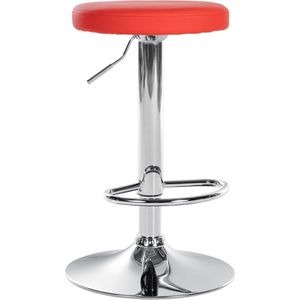 CLP Barkruk Ponte kunstleer I in hoogte verstelbare stoel, kleur: rood, framekleur: chroom
