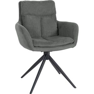 CLP Eetkamerstoel Vilas I draaibare gestoffeerde stoel met stoffen bekleding, kleur: grijs