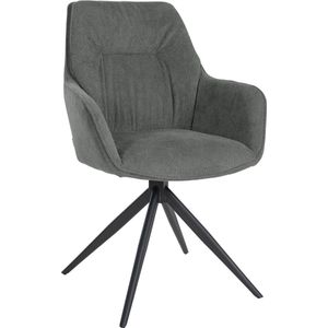 CLP Eetkamerstoel Jules I draaibare gestoffeerde stoel met stoffen bekleding, kleur: grijs