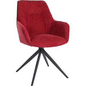 CLP Eetkamerstoel Jules I draaibare gestoffeerde stoel met stoffen bekleding, kleur: rood
