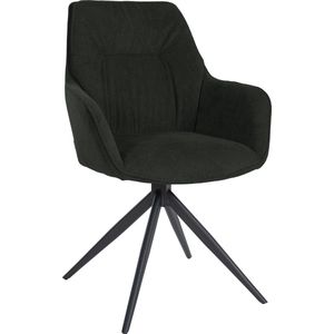 CLP Eetkamerstoel Jules I draaibare gestoffeerde stoel met stoffen bekleding, kleur: zwart