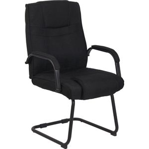CLP Attila Eetkamerstoel - Bezoekersstoel - Met armleuning - Stof - zwart/zwart