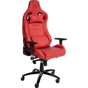CLP Keren Bureaustoel, echt leer, in hoogte verstelbaar, draaistoel, bekleed met leunfunctie, kleur: rood