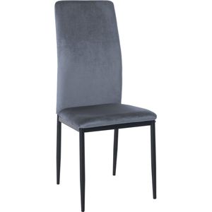 CLP Savino Eetkamerstoel - Zonder armleuning - Fauteuil - Metalen onderstel - licht grijs Fluweel