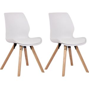 CLP Set van 2 eetkamerstoelen Luna Kunststof wit - 322274