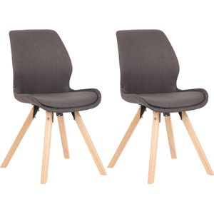 CLP Set van 2 eetkamerstoelen Luna Stof donkergrijs - 322288