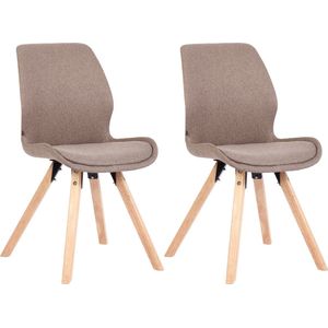 CLP Set van 2 eetkamerstoelen Luna Stof taupe - 322290