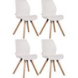 CLP Set van 4 eetkamerstoelen Luna Kunstleder wit - 322310