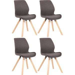 CLP Set van 4 eetkamerstoelen Luna Stof donkergrijs - 322316