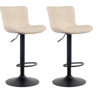 CLP 2er Set Barhocker Linus - Höhenverstellbare Barstühle - 360° Drehstühle Mit Rückenlehne Für Küche Und Bistro