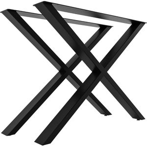 CLP Swift tafelpoten, set van 2 tafelpoten van vierkante profielen, hoogte 72 cm, gepoedercoat frame, kleur: zwart, maat: L