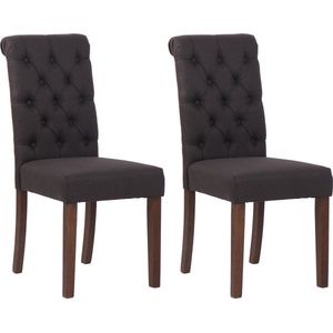 CLP Set van 2 Lisburn eetkamerstoelen Stof zwart - 322767