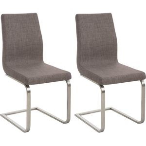 CLP Set van 2 eetkamerstoelen Belfort Stof grijs - 322821