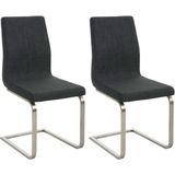 CLP Set van 2 eetkamerstoelen Belfort Stof donkergrijs - 322822