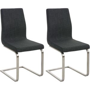 CLP Set van 2 eetkamerstoelen Belfort Stof donkergrijs - 322822