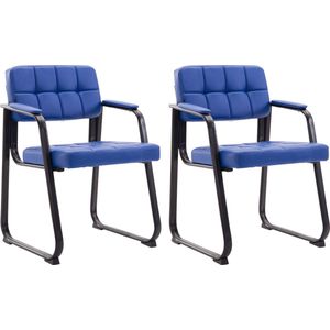 CLP Set van 2 eetkamerstoelen Canada B Kunstleer blauw - 322828