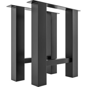 CLP Set van 2 Hunker tafelpoten - Metaal - Vierkant - zwart 70 cm