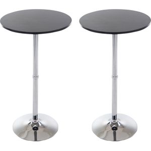 CLP Set van 2 metalen Statafels - Partytafel Bartafel - Hout - zwart