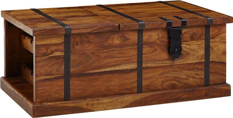 WOHNLING Couchtisch Massivholz sheesham 100,0 x 60,0 x 40,0 cm
