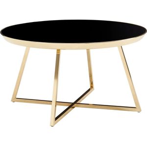 Sky Style Aro Glazen Salontafel Zwart | Goud