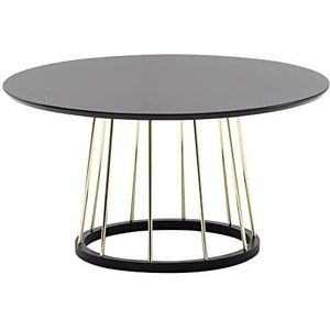 FineBuy salontafel rond 80x80x42 cm zwart goud salontafel metaal modern | Ronde salontafel Salontafel | Grote salontafel | Salontafel lounge tafel