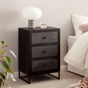 Nachtkastje - halkastje - met lade - 60 cm hoog - vintage bruin